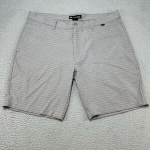Travis‎ Mathew Golf Shorts Mens 38 Gray Striped Tech Performance Casual Stretch